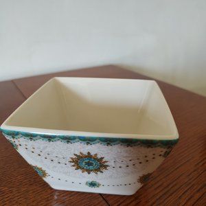 Constantina-Turquoise by 222 Fifth Appetizer square bowls Set of 4